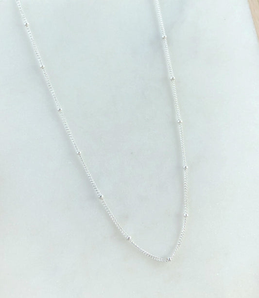 Sterling silver satellite neckace, Simple Necklace, dainty necklace, layering necklace, chain necklace, gold Filled necklace