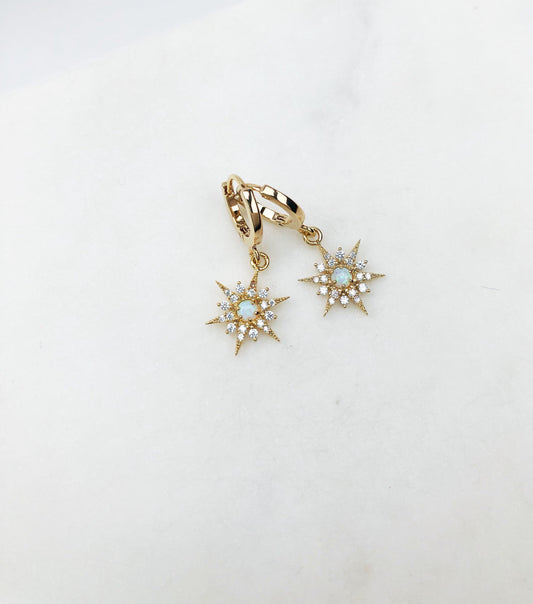 Opal Star Earrings