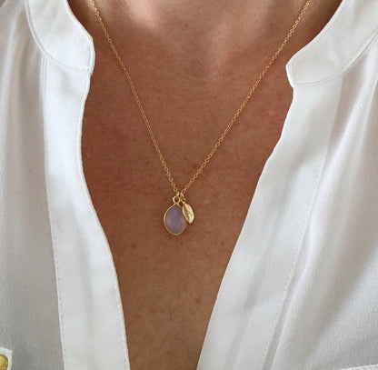 Moonstone Necklace, initial necklace, birthday gift for her, june, birthstone, Personalized necklace, Birthstone Jewelry june birthday