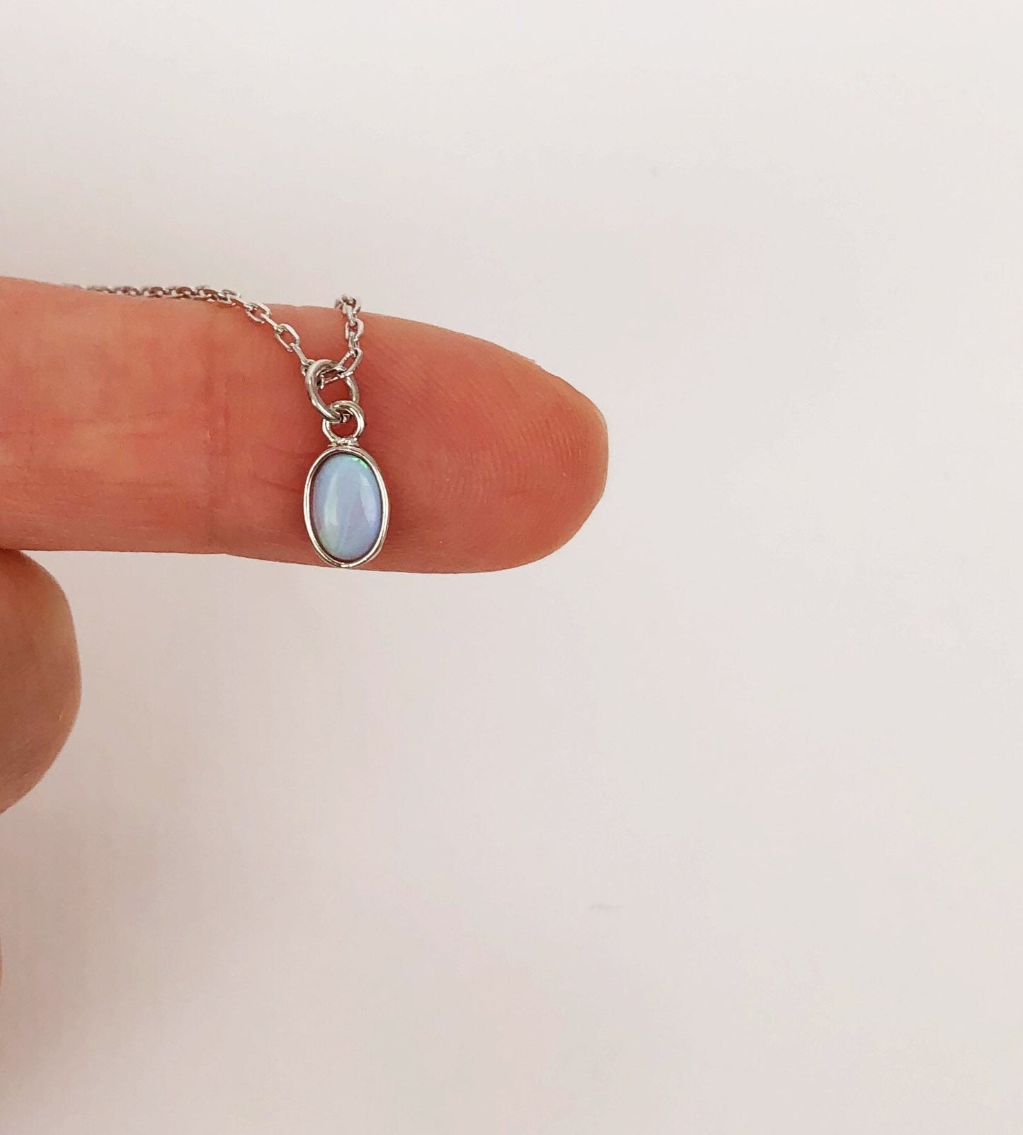 Opal necklace, silver necklace, dainty necklace, october birthstone, Dainty jewelry, jewelry, birthday gifts for her, simple necklace