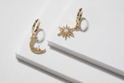 Star and moon Huggie earrings