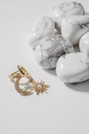 Star and moon Huggie earrings