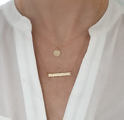 Layered Initial & Bar Necklace Set