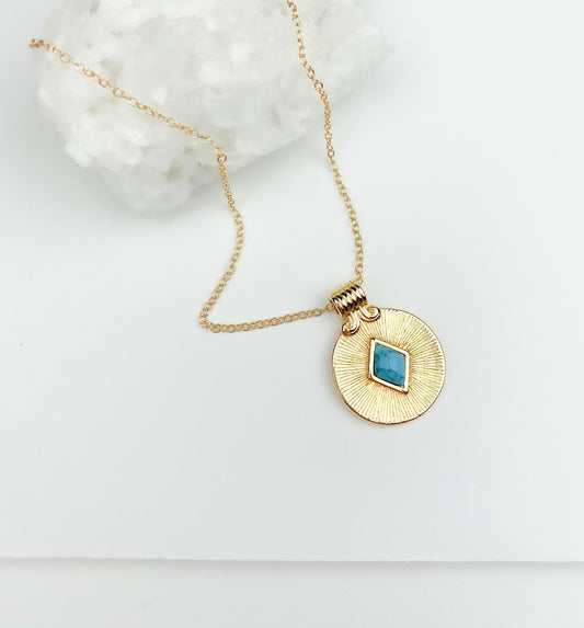 Turquoise Medallion Necklace