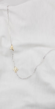 Two Tone Initial Necklace