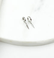 silver huggie earrings, tiny spike earrings, hoop earrings, birthday gifts for her, gifts for women, jewelry
