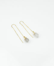 Herkimer Diamond Threader Earrings