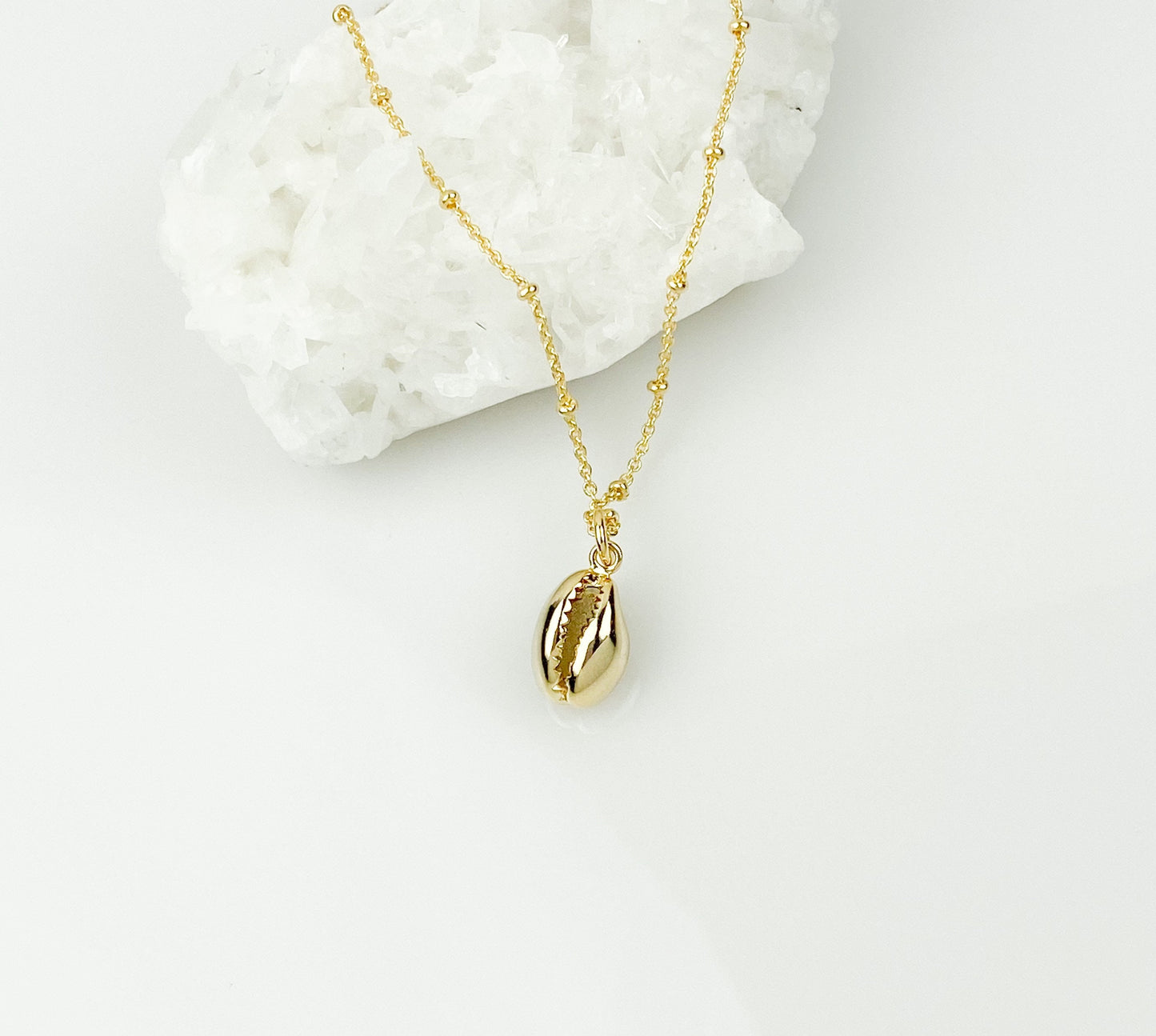 Shell necklace, cowrie shell necklace, gold necklace, dainty jewelry, gifts for her, gifts for women