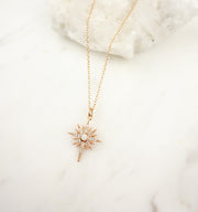 Rose gold opal star necklace