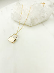 Lock necklace, padlock necklace, lg gold necklace, dainty necklace, mini padlock necklace, gold filled necklace, long padlock necklace