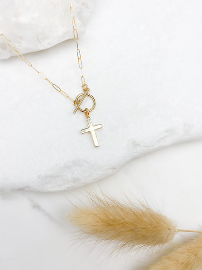 Toggle Cross Necklace