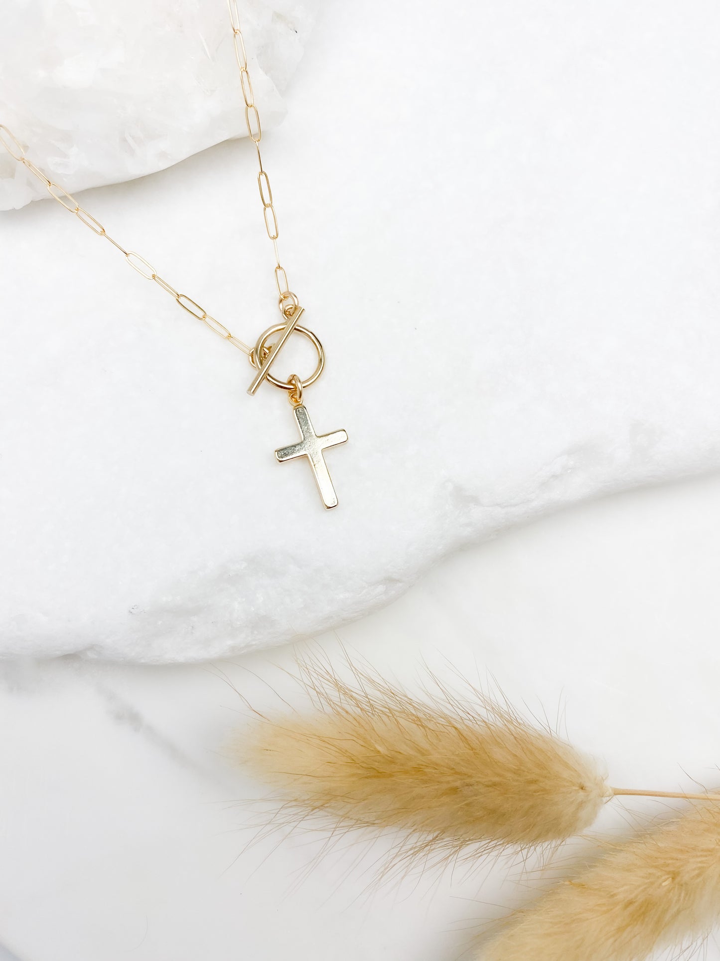 Toggle Cross Necklace