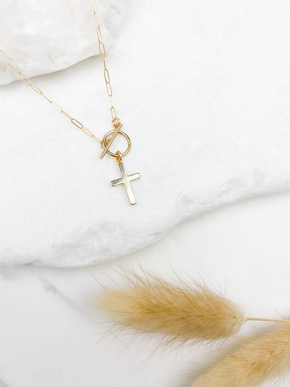 Toggle Cross Necklace