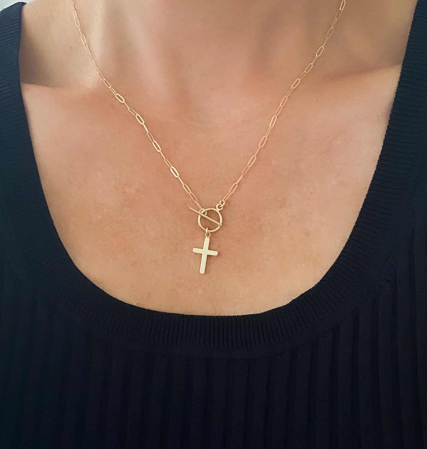 Toggle Cross Necklace