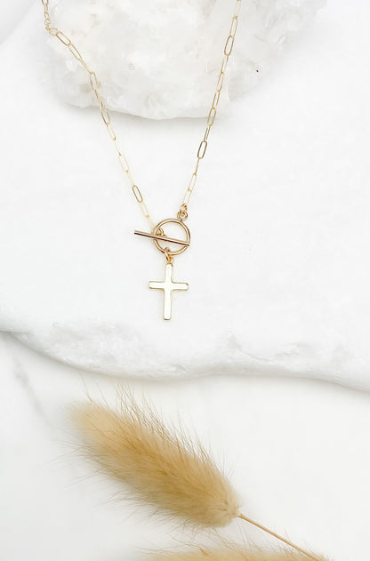 Toggle Cross Necklace